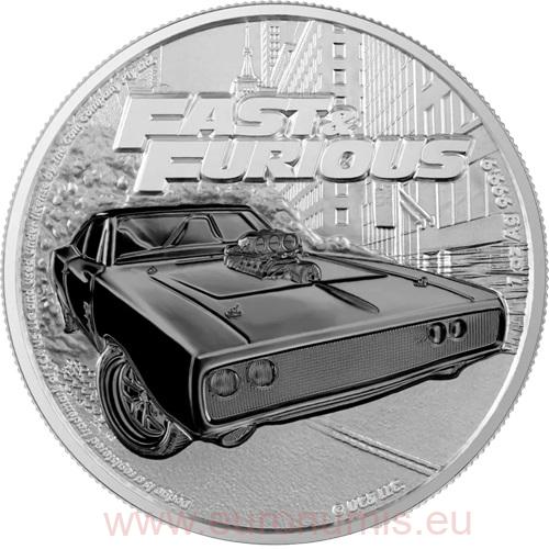 2 Dollars 2023 Niue PROOF like Ruthenium 1 Oz Ag, Fast & Furious