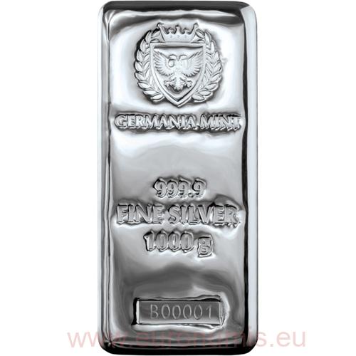 Investičná tehlička - Strieborná tehlička 1 Kg 999.9 Germania Mint