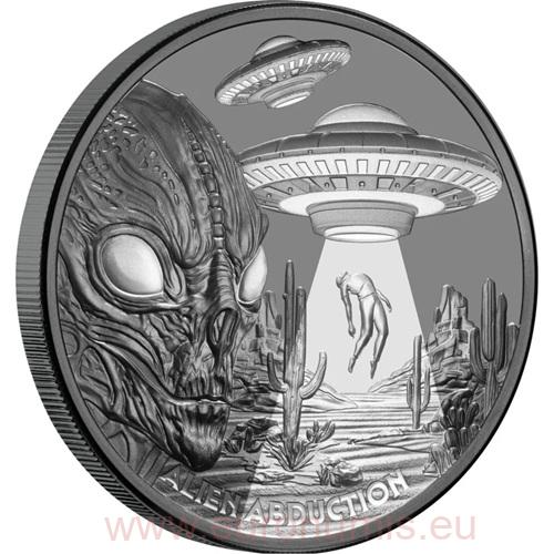 Dollar 2025 Niue PROOF Black 1 Oz Ag, Alien Abduction