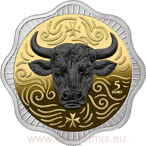 5 euro 2025 Malta BU farbená 1 Oz Ag, Maltese Ox