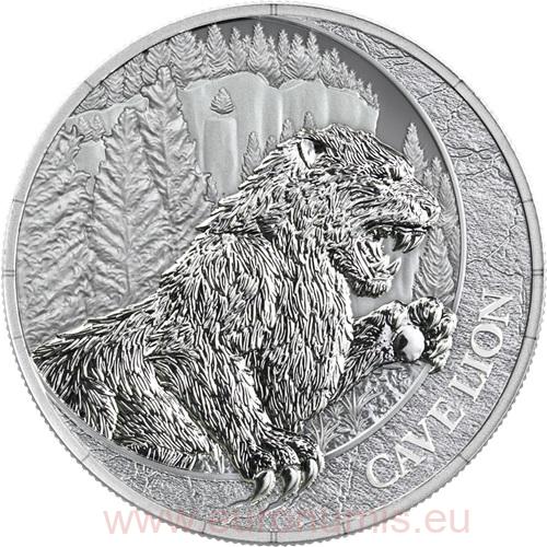 20 Dollars 2026 Libéria BU 1 Oz Ag, Megafauna -  Cave Lion