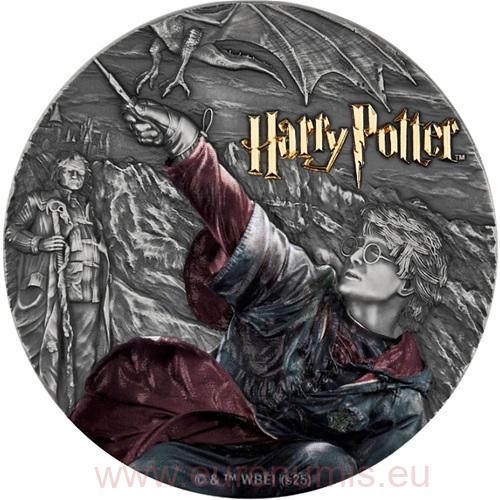 5 Dollars 2025 Niue BU farbená High Relief Antiqued 2 Oz Ag, Harry Potter and the Goblet of Fire