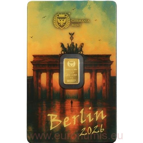 Investičné zlato - zlatá tehlička 1g  999,9 Germania Mint WMF 2026