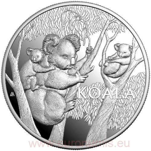 5 Dollars 2026 Austrália RAM PROOF High Relief 1 Oz Ag, Australian Koala 