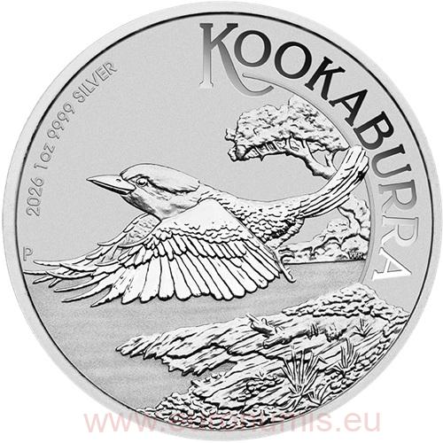 Dollar 2026 Austrália BU 1 Oz Ag, Australian Kookaburra