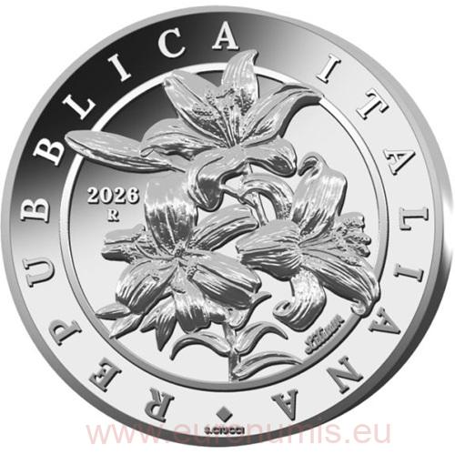 0,25 euro 2026 Taliansko BU 1 Oz Ag, Flora e Fauna - Giglio