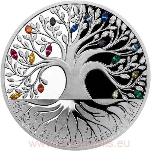 2 Dollars 2021 Niue PROOF Crystal Coin 1 Oz Ag, Strom života - Dúha (bez prebalu)