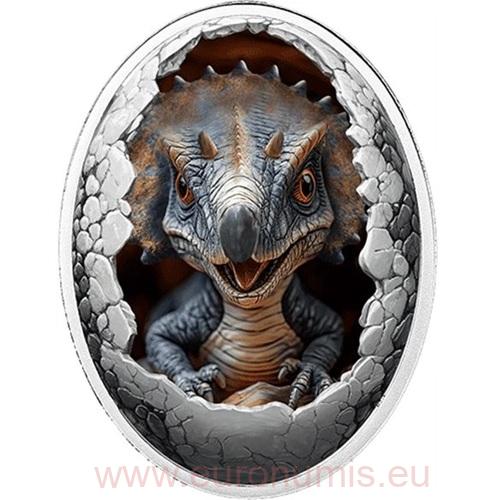 500 Francs CFA 2025 Kamerun PROOF farbená 16,81 g Ag, Triceratops