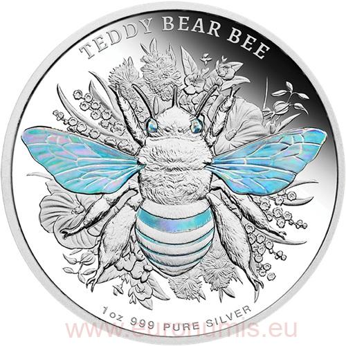 2 Dollars 2026 Niue PROOF Hologram 1 Oz Ag, Teddy Bear