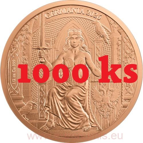 SET 1000 ks 1/2 Mark 2026 Germania BU 1/2 Oz Cu, Germania