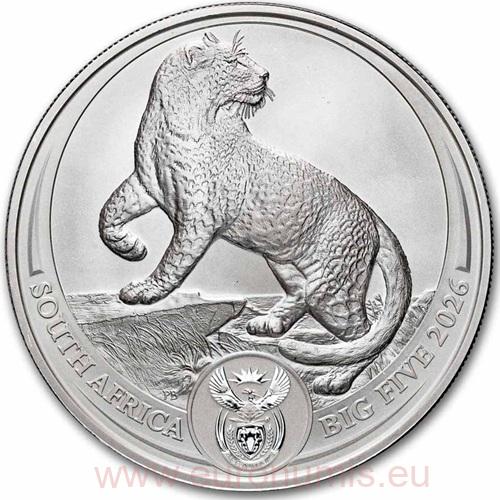 5 Rand 2026 Južná Afrika BU karta 1 Oz Ag, Big Five III: Leopard