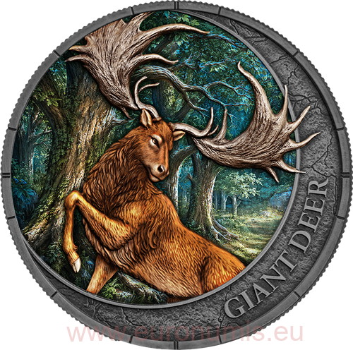 20 Dollars 2026 Libéria BU UV light 1 Oz Ag, Megafauna -  Giant Deer Oblivion