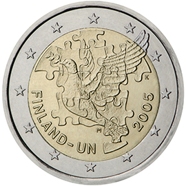 2 euro 2005 Fínsko cc.UNC, výročie založenia OSN
