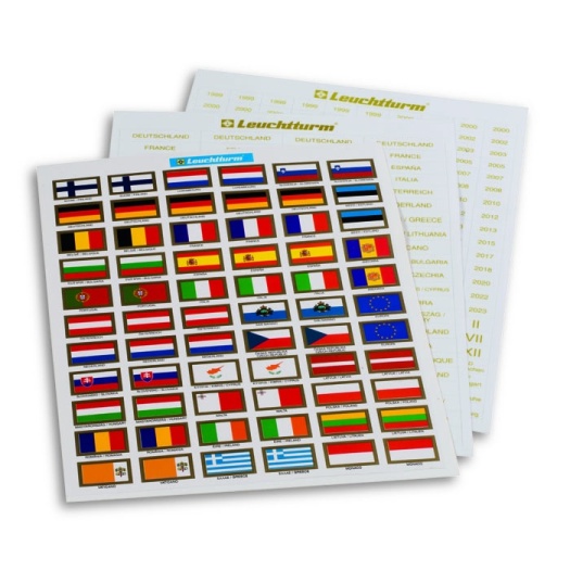Samolepky vlajky a popisky európských štátov (LEEURO3) IN
