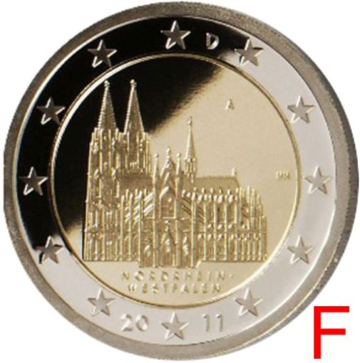2 euro 2011 F Nemecko cc.UNC, Severné Porýnie-Vestfálsko