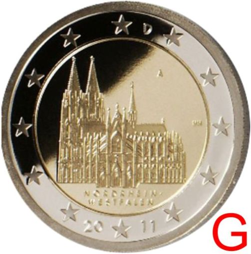 2 euro 2011 G Nemecko cc.UNC, Severné Porýnie-Vestfálsko