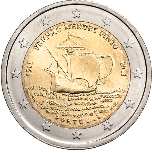 2 euro 2011 Portugalsko cc.UNC, Fernao Mendesa Pinto