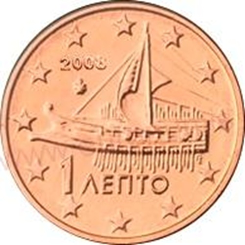 1 cent 2008 Grécko ob.UNC