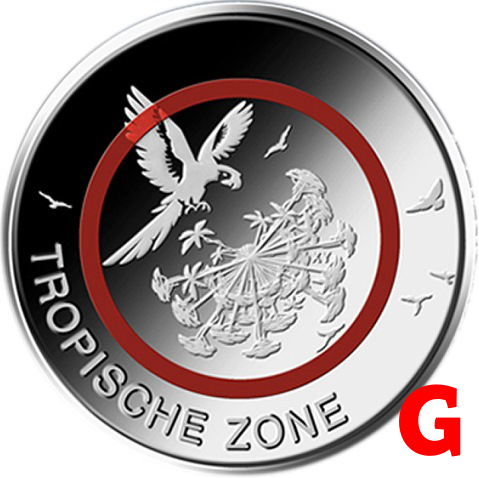 5 euro 2017 G Nemecko UNC tropické pásmo