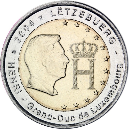 2 euro 2004 Luxembursko cc.UNC, veľkovojvoda Henri