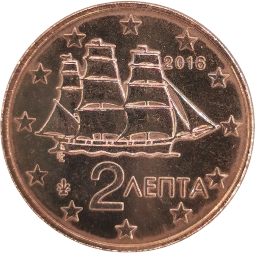 2 cent 2016 Grécko ob. UNC