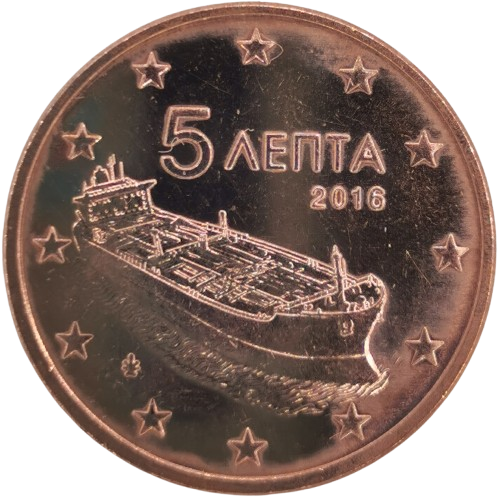 5 cent 2016 Grécko ob. UNC