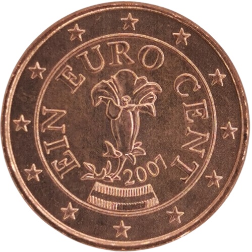 1 cent 2007 Rakúsko ob.UNC