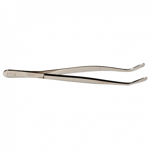 Pinzeta na známky 43 de-luxe, 12 cm, zahnutá, guľatá, s obalom (PI43)