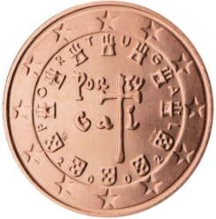 5 CENT 2005 Portugalsko ob.UNC