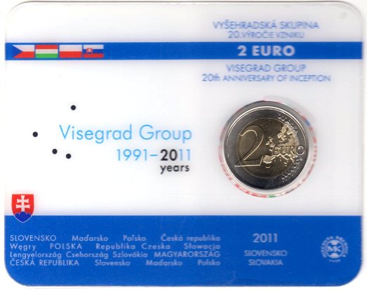 2 euro 2011 Slovensko cc.UNC karta Vyšehradska skupina