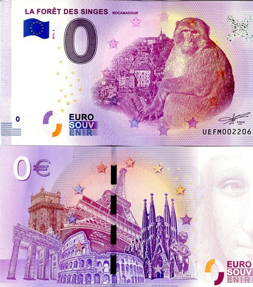 0 Euro suvenír 2018/2 Francúzsko UNC La Foret Des Singes