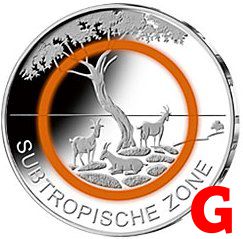 5 euro 2018 G Nemecko UNC subtropické pásmo 