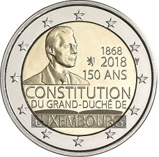2 euro 2018 Luxembursko cc.UNC výročie ústavy 