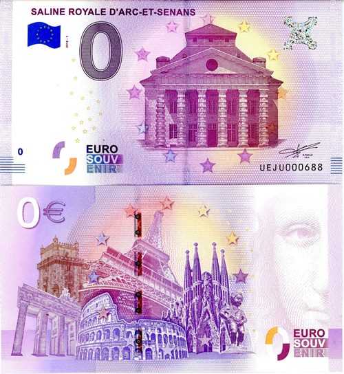0 Euro suvenír 2018/1 Francúzsko UNC Saline Royale D Arc-Et-Senans