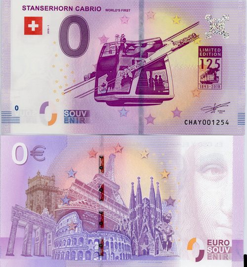 0 suvenír 2018/1 Švajčiarsko UNC Stanserhorn Cabrio