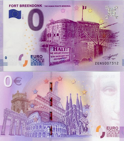 0 euro suvenír 2017/1 Belgicko UNC Fort Breendonk