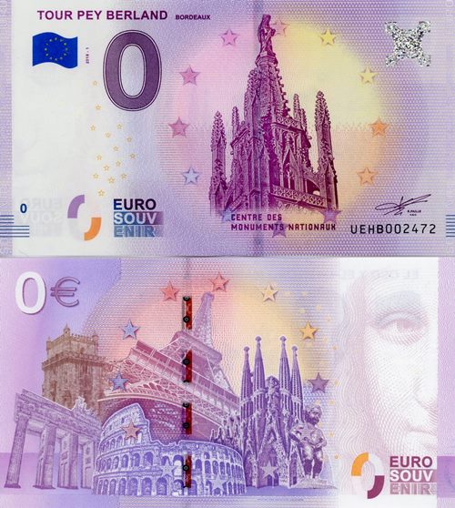 0 euro suvenír 2018/1 Francúzsko UNC Tour Pey Berland 