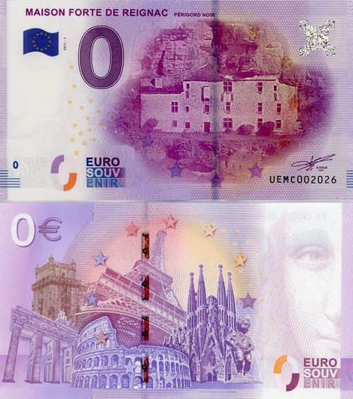 0 euro suvenír 2017/1 Francúzsko UNC Maison Forte De Reignac