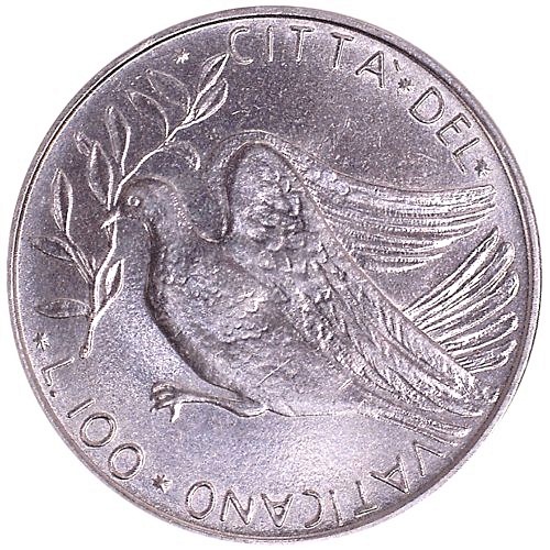 100 Lira 1971 Vatikán ob.UNC Pavol VI.