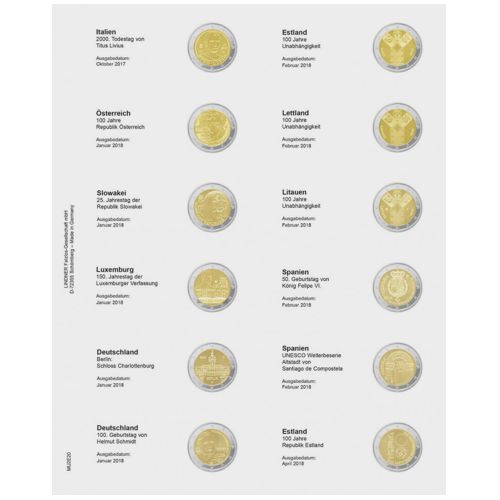Doplňujúci list č.20, MULTI COLLECT, ilustrovaný pre 2 euro (MU2E20)