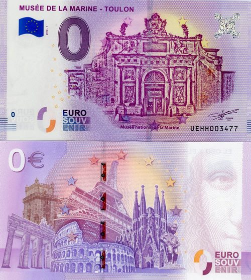0 euro suvenír 2018/1 Francúzsko UNC Musée De La Marine - Toulon