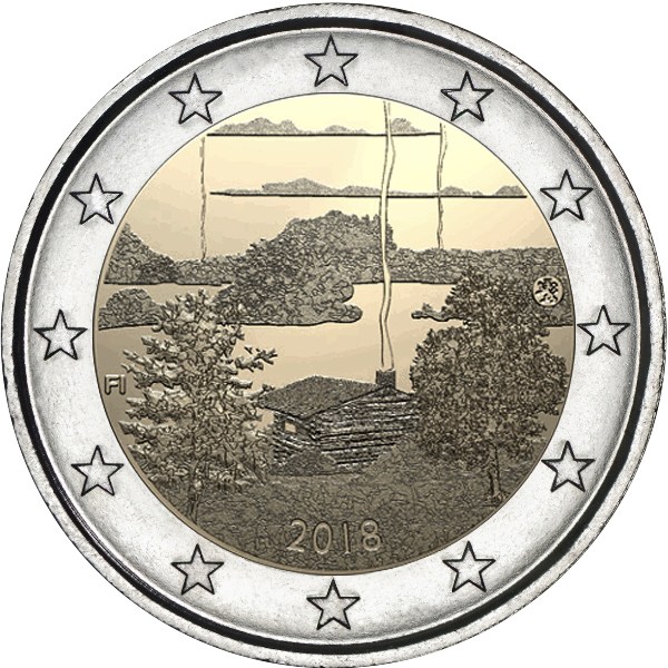 2 euro 2018 Fínsko cc.UNC, saunová kultúra