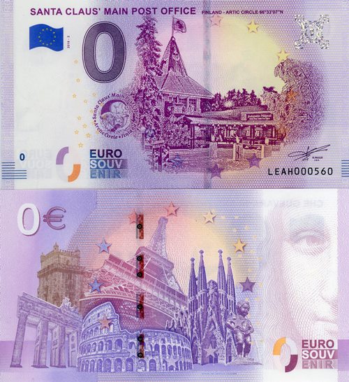 0 euro suvenír 2018/2 Fínsko UNC Santa Claus Main Post Office 