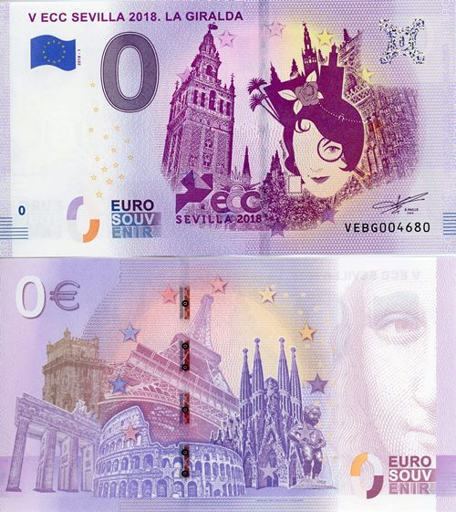 0 euro suvenír 2018/1 Španielsko UNC V Ecc Sevilla 2018. La Giralda
