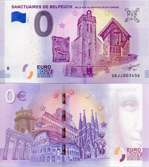 0 euro suvenír 2018/4 Francúzsko UNC Sanctuaires De Belpeuch