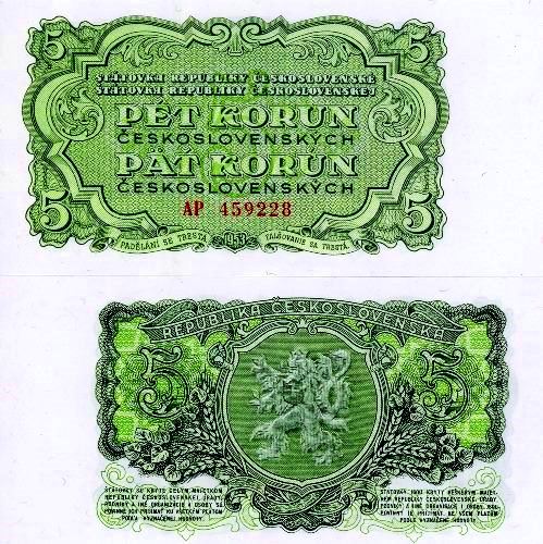 5 Korún 1953 Československo UNC séria AP