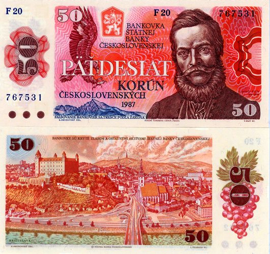 50 Korún 1987 Československo UNC séria F20