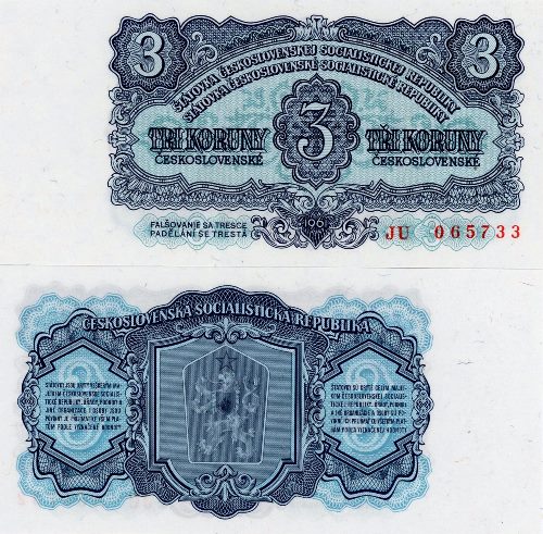 3 Koruny 1961 Československo UNC séria JU