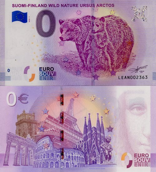 0 euro suvenír 2018/1 Fínsko UNC Suomi-Finland WIld Nature Ursus Arctos