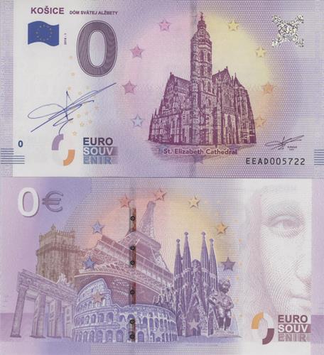 0 euro suvenír 2018/1 Slovensko UNC Dóm Svätej Alžbety (podpis RF)